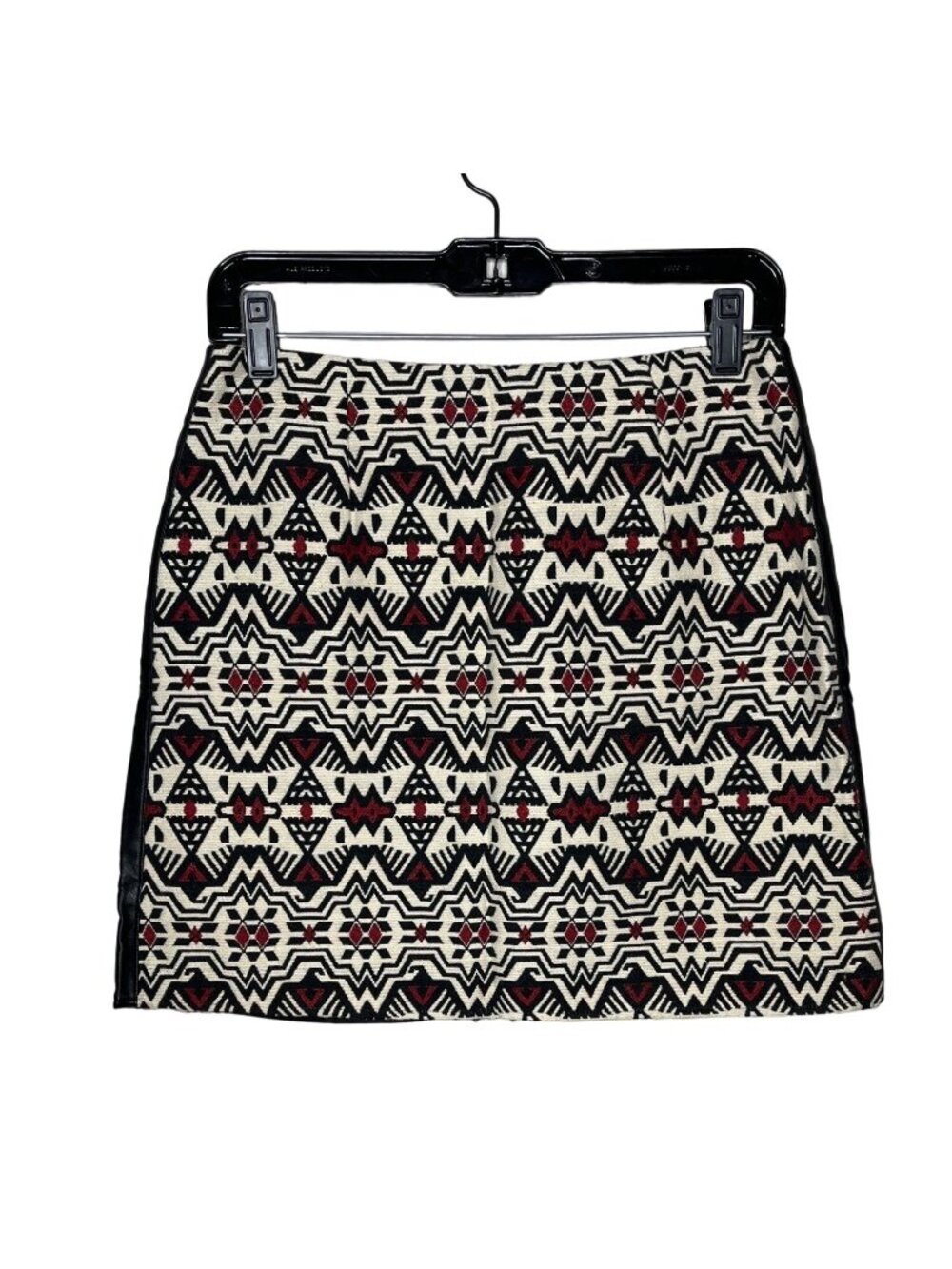Fabrik Mini Skirt Womens Medium Aztec Print Faux Leather Panel Zip
